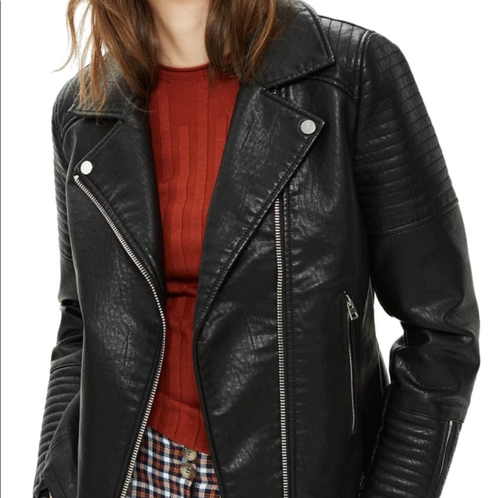 Black faux leather jacket